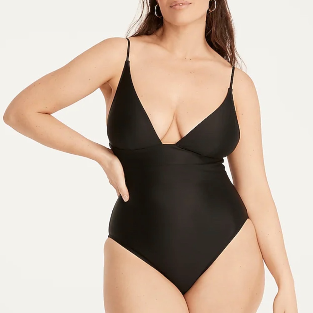 Plunge One-Piece J. Crew NWT Size 10 Black